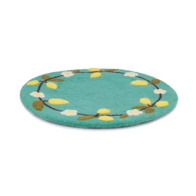 Sjaal met Verhaal Felt Coaster 35 cm Citroen