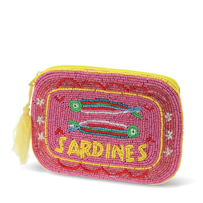 Rex London Makeup Bag Beaded Handcrafted Sardines