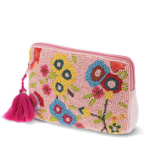 Rex London Makeup Bag Beaded Handcrafted Flowers