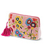Makeup Bag Beaded Handcrafted Flowers