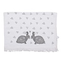 Clayre & Eef Guest towel Rabbit Hearts