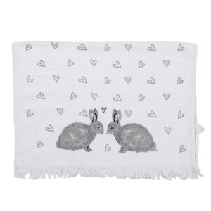 Clayre & Eef Guest towel Rabbit Hearts
