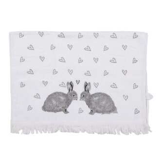 Clayre & Eef Gästetuch Rabbit Hearts