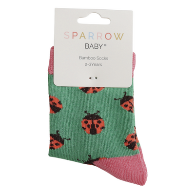 Miss Sparrow Kids-Socken Bamboo Ladybirds green 2-3Y