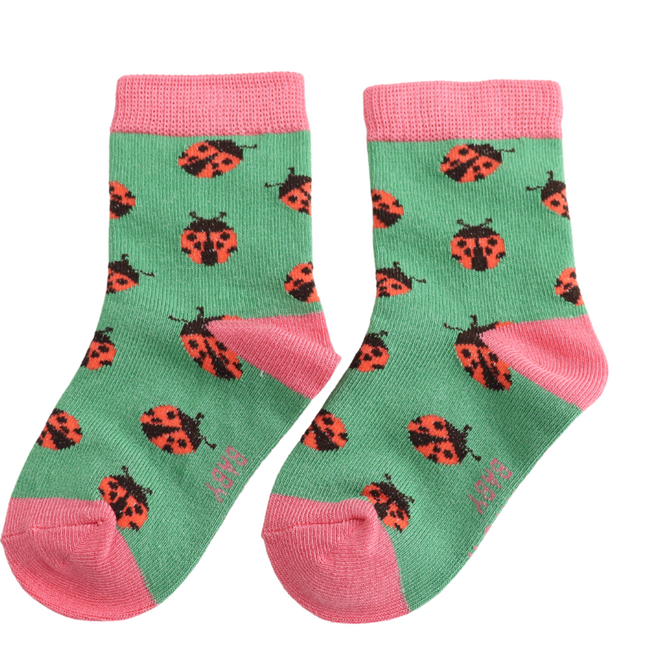 Kids-Socken Bamboo Ladybirds green 2-3Y