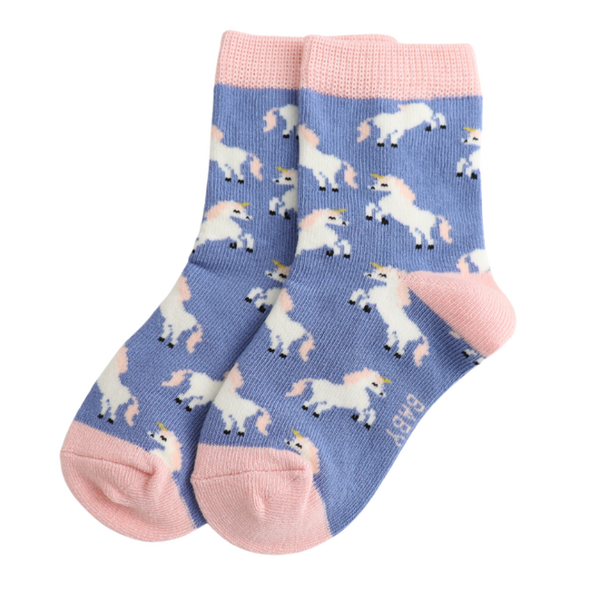 Kids-Socken Bamboo Unicorn denim 2-3Y