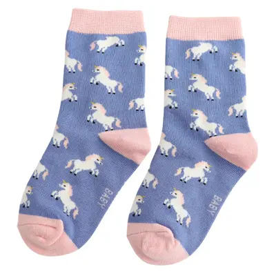 Miss Sparrow Kids-Socken Bamboo Unicorn denim 4-6Y