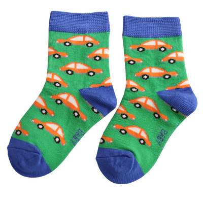 Miss Sparrow Kids Socks Bamboo Cars green 2-3Y