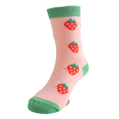 Miss Sparrow Kids Socks Bamboo Strawberries dusky pink 4-6Y