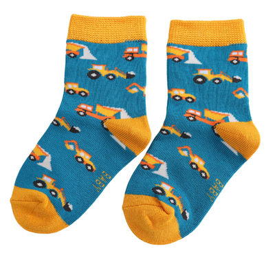 Miss Sparrow Kids Socks Bamboo Trucks teal 2-3Y