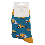 Miss Sparrow Kids-Socken Bamboo Trucks teal 4-6Y