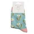 Miss Sparrow Kids Socks Bamboo Daisies duckegg 4-6Y