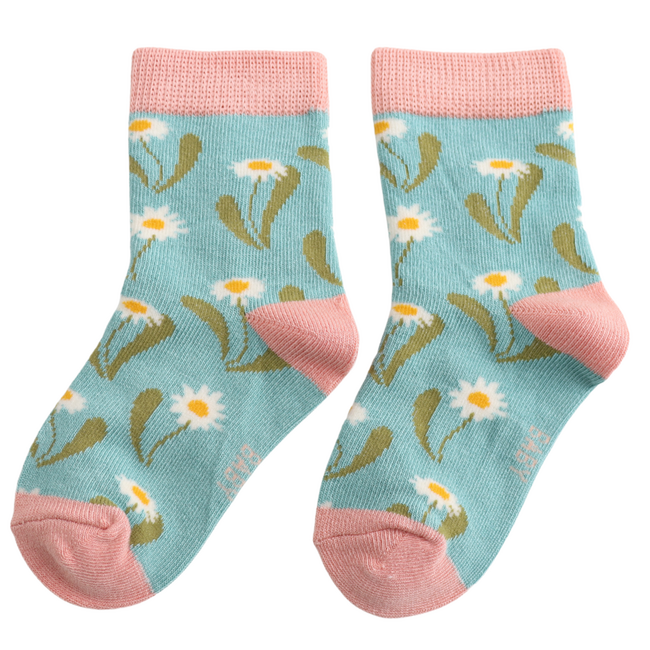 Kids-Socken Bamboo Daisies duckegg 2-3Y
