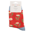 Kids Socks Bamboo Daisies red 4-6Y