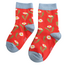 Kids Socks Bamboo Daisies red 4-6Y
