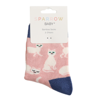 Miss Sparrow Kids Socks Bamboo Little Kitty dusky pink 2-3Y