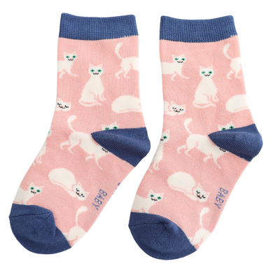 Miss Sparrow Kids Socks Bamboo Little Kitty dusky pink 4-6Y
