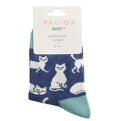 Miss Sparrow Kids-Socken Bamboo Little Kitty navy 2-3Y