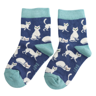 Miss Sparrow Kids Socks Bamboo Little Kitty navy 2-3Y