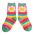 Miss Sparrow Kids Socks Bamboo Daisies & Stripes pink 4-6Y