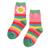 Miss Sparrow Kids Socks Bamboo Daisies & Stripes pink 4-6Y