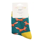 Miss Sparrow Kids Socks Bamboo Foxes teal 2-3Y
