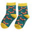 Kids Socks Bamboo Foxes teal 2-3Y