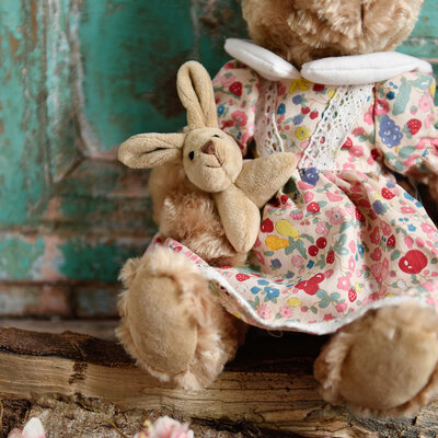 Powell Craft Teddy Rabbit Floral Dress