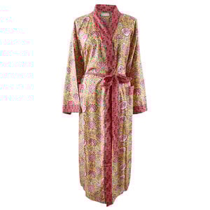 Powell Craft Morgenmantel Carnation yellow & pink