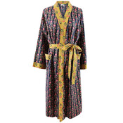 Powell Craft Dressing gown Lily navy & pink
