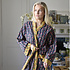 Powell Craft Dressing gown Lily navy & pink