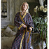 Powell Craft Dressing gown Lily navy & pink