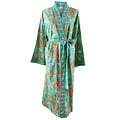 Powell Craft Dressing gown Floral turquoise