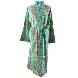 Powell Craft Morgenmantel Floral turquoise