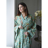 Powell Craft Dressing gown Floral turquoise