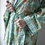 Morgenmantel Floral turquoise