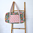 Canvas Duffle Bag Floral green/lemon/pink