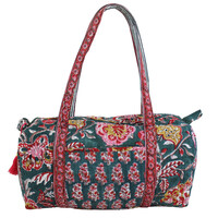 Powell Craft Canvas Duffle Bag Floral denim/pink
