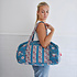 Powell Craft Canvas Duffle Bag Floral inky blue & pink