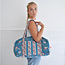 Canvas Duffle Bag Floral inky blue & pink