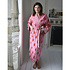 Powell Craft Dressing gown Lobster pink & red