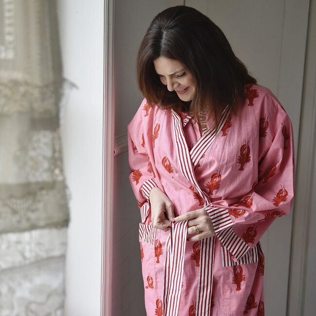 Dressing gown Lobster pink & red