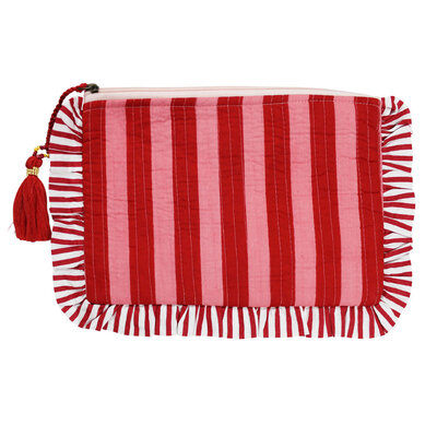Powell Craft Make-up Tasche Lobster pink & red