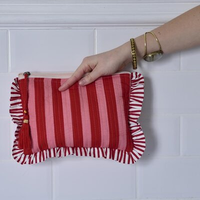 Powell Craft Make-up Bag Lobster pink & red
