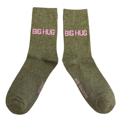 Miss Sparrow Socks Glitter Statement Big Hug
