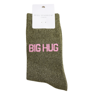 Miss Sparrow Socks Glitter Statement Big Hug