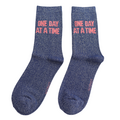 Miss Sparrow Socks Glitter Statement One Day at a Time