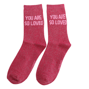 Miss Sparrow Socken Glitter Statement You Are So Loved