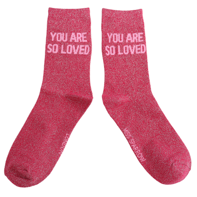 Miss Sparrow Socks Glitter Statement You Are So Loved