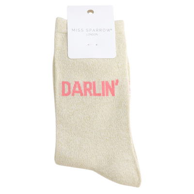 Miss Sparrow Socks Glitter Statement Darlin'